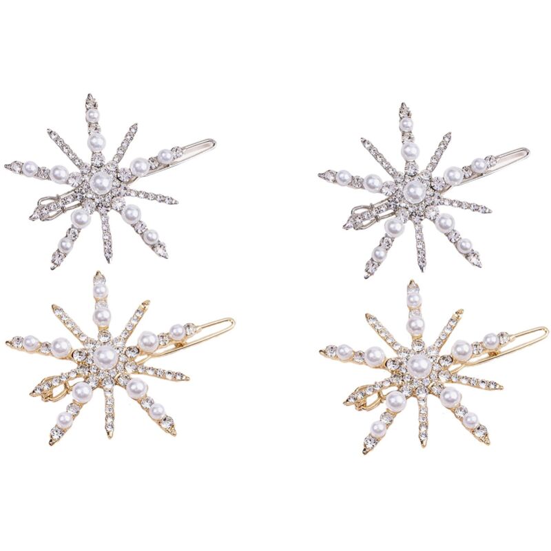 Fermaglio per capelli natalizio fiocco di neve 4