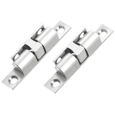 Fermaglio per mobili a rotazione con due sfere in ottone – Confezione da 8 pezzi, colore argento, lunghezza 70 mm