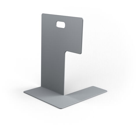 Fermalibri In Metallo A Forma Di L - 1 Paio, Bianco - Antiscivolo Per Mensole O Scrivania