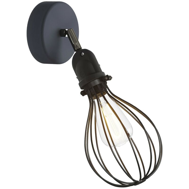 

Fermaluce EIVA con pantalla Drop, junta orientable y portalámparas estanco IP65 | Con bombilla - Negro - Negro