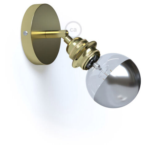 Fermaluce Métal 90°, avec support de lampe fileté E27, source de lumière murale ou de plafond réglable  Sans ampoule - Laiton