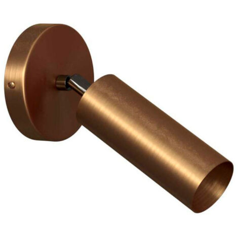 Fermaluce Metal faretto orientabile in metallo con paralume Tub-E14, lampada a muro Senza lampadina - Bronzo satinato - No