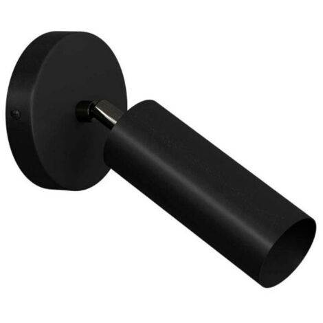 Fermaluce Metal faretto orientabile in metallo con paralume Tub-E14, lampada a muro  Senza lampadina - Nero - No