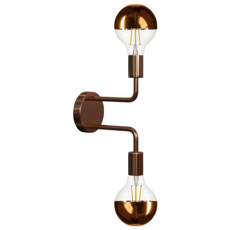 

Creative Cables - Fermaluce Metal, lámpara de paredcon dos tubos de extensión | Con bombilla - Cobre - Cobre