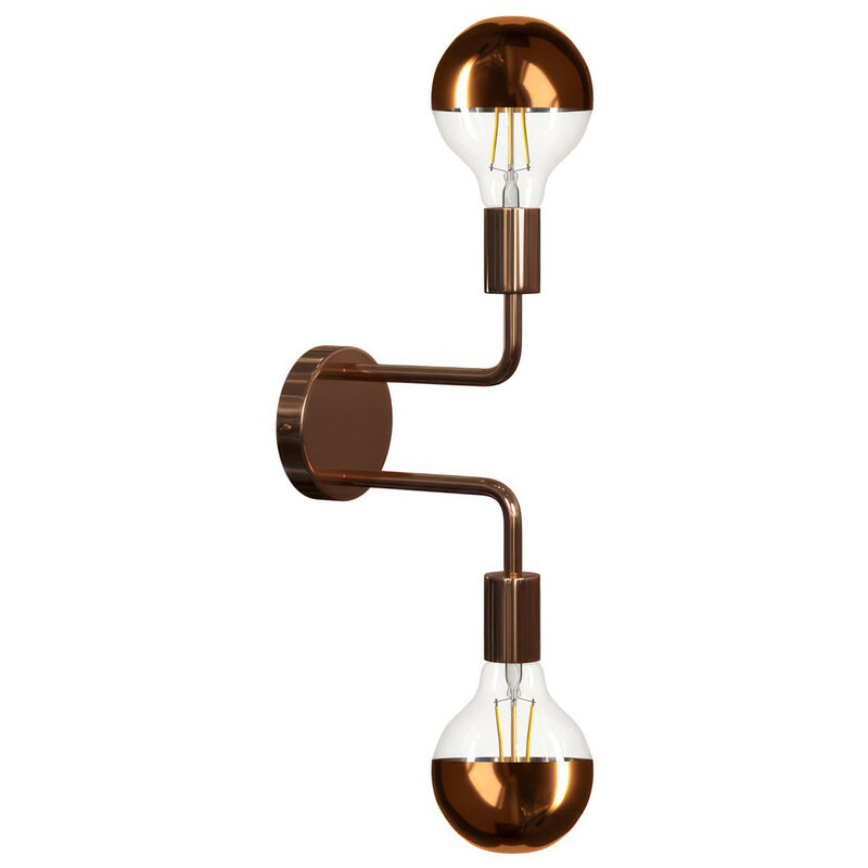 

Creative Cables - Fermaluce Metal, lámpara de paredcon dos tubos de extensión | Sin bombilla - Cobre - Cobre