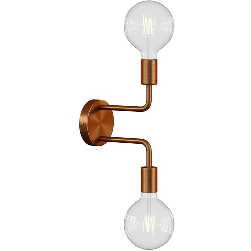 

Creative Cables - Fermaluce Metal, lámpara de paredcon dos tubos de extensión | Con bombilla - Cobre satinado - Cobre satinado