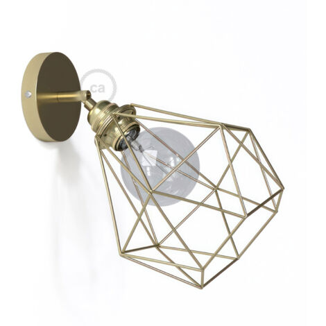 Fermaluce Metallo 90°, applique murale réglable en métal avec abat-jour Diamond  Sans ampoule - Laiton