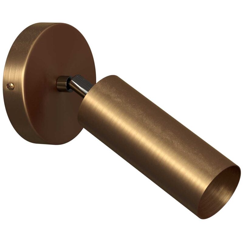 Fermaluce Métal, projecteur réglable, applique murale en métal avec Tub-E14 Sans ampoule - Bronze satiné