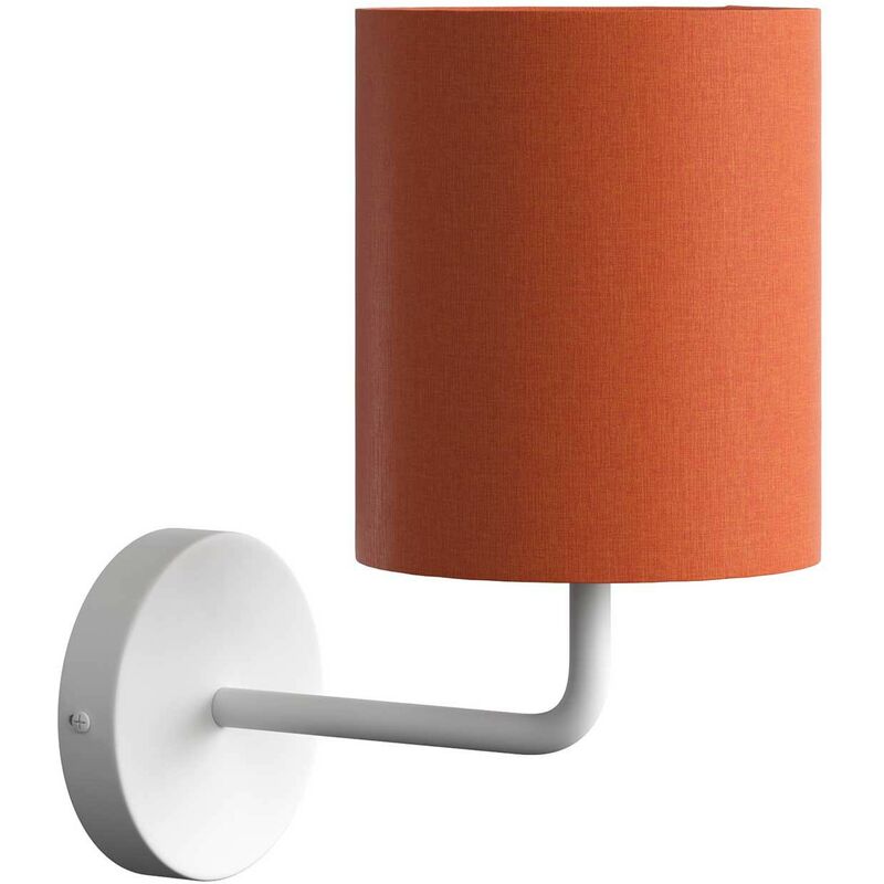 Image of Fermaluce Pastel, lampada a muro in metallo con paralume ed estensione curva Con lampadina - Bianco - Cinette aragosta - Con lampadina