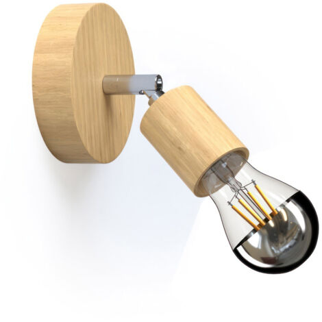 Fermaluce Wood 90°, applique ou plafonnier en bois naturel