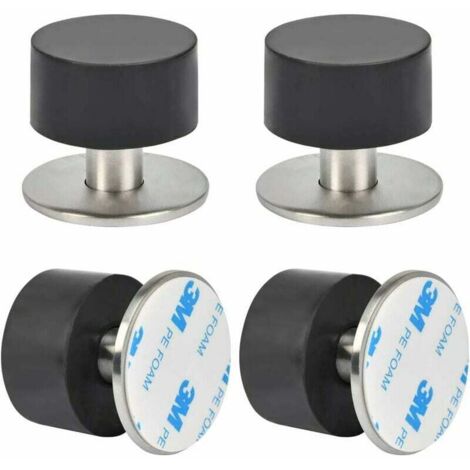 fermaporta adesivi in acciaio inox con gomma antiurto 3M o viti - Nessuna perforazione 40 mm