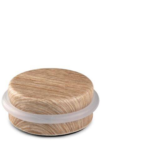 Fermaporta adesivo in plastica-metallo decorato Noce Americana Ø4,6x1,8cm INOFIX