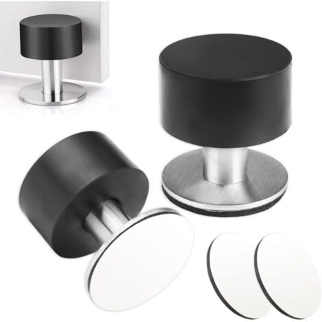 fermaporta da parete, in acciaio inox, adesivi, con gomma ammortizzante, per cucina, camera da letto e ufficio (bianchi)