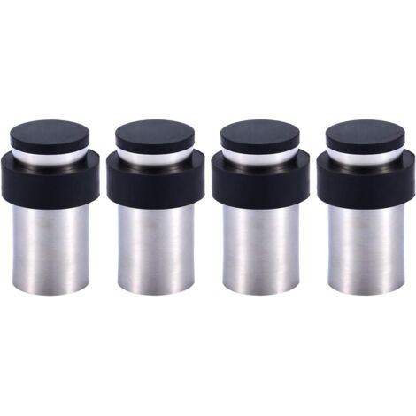 Fermaporta in acciaio inox da 6 cm con gomma per porte a pavimento o a parete (set da 4)