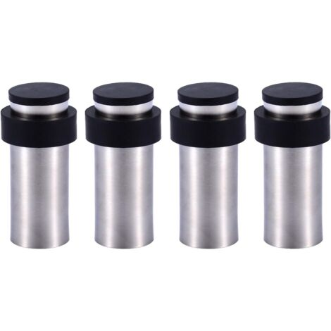 Fermaporta in acciaio inox da 8 cm con gomma per porte a pavimento o a parete (set da 4)