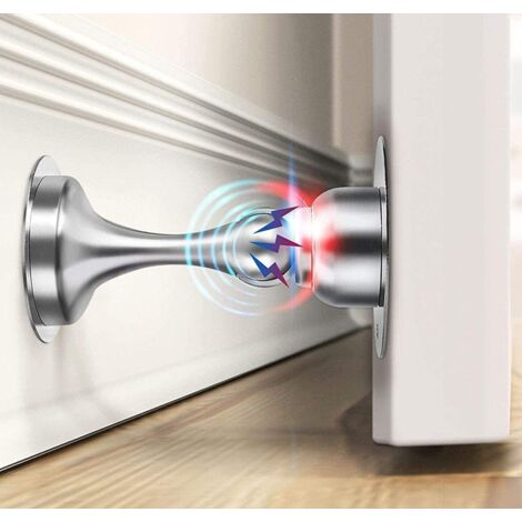 Fermaporta in acciaio inox, dispositivo con chiusura magnetica e vite senza chiodi per un montaggio più robusto, ferramenta per mobili (1 pezzo).