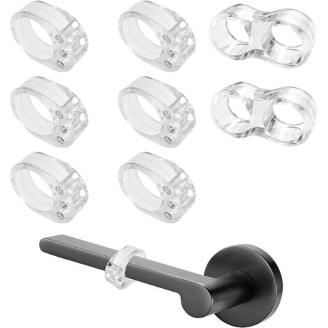 Fermaporta in PVC trasparente da 8 pezzi e protezione per maniglia e paraurti in silicone (6 pezzi a forma di O e 2 pezzi a forma di 8)