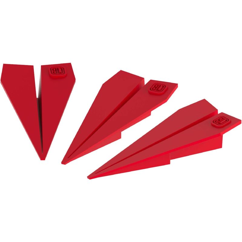 MB - Fermaporta in silicone colorato per porte di casa a forma di aereo - 3 pezzi - Rosso