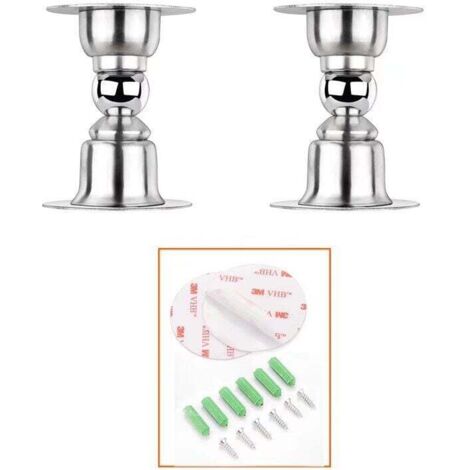 fermaporta magnetici, fermaporta in acciaio inossidabile con nastro biadesivo 3M o viti - Nessuna perforazione / Doppio utilizzo