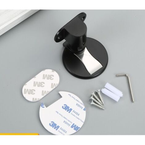 Fermaporta magnetico KZQ, regolabile, resistente, grande, invisibile, in acciaio inossidabile spazzolato 304 per ufficio e casa (nero)