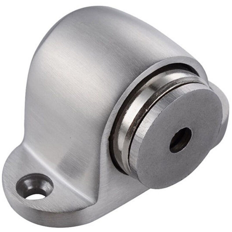 Fermaporta magnetico, metallo spazzolato - Autoportante