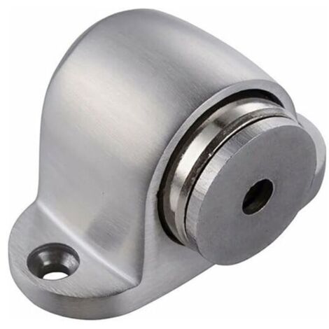 Fermaporta magnetico, montaggio a pavimento, metallo spazzolato