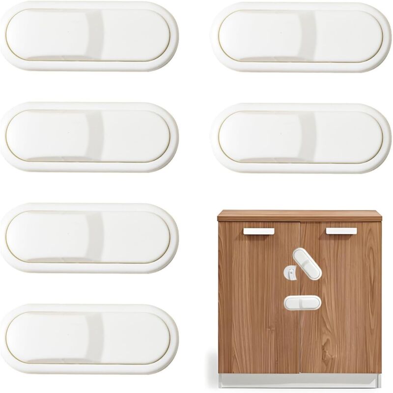 Fermaporta per bambini da 6 pezzi, blocco di sicurezza per cassetti, blocco di sicurezza per armadietti per bambini, porta di sicurezza per bambini
