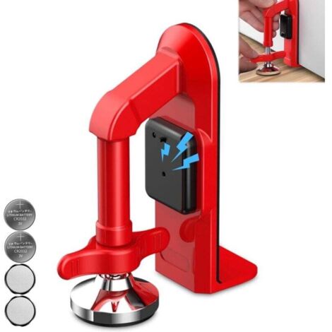 Fermaporta portatile con allarme antifurto da 80 dB, regolabile e facile da installare, ideale per casa, ufficio e viaggi (rosso)