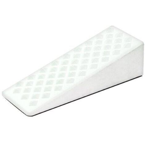 Fermaporte adesivi a cuneo in plastica bianca 2 pz.