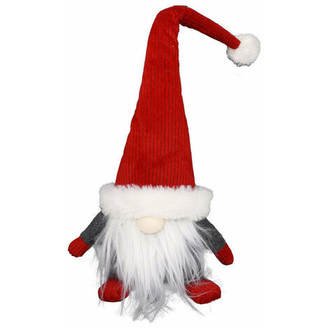 Fermaporte Gnomo di Babbo Natale H46 con Luci a LED
