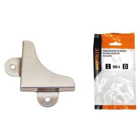 FERMASPECCHIO AD ANGOLO SELF WORKIT - FERRO NICHELATO VETRO MM 8 CF=PZ 4 - 5 Confezioni