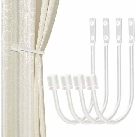 Fermatende, 4 pezzi, gancio a forma di U, gancio per tenda da parete, fermatende, accessori per tende (vuoto)
