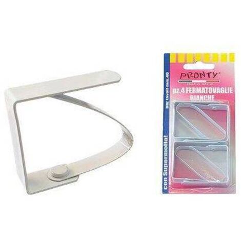 FERMATOVAGLIA A MOLLA mm 40 x 55 bianco - blister 4 pz