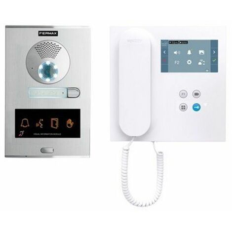 FERMAX 49081  Kit panneau vidéo CITY ONE-TO-ONE et moniteur VEO WIFI DUOX PLUS 1L avec 4.3  en plastique ABS résistant aux cho