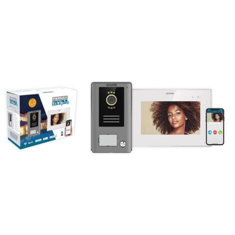 Fermax – Kit vidéo visiophone WIFI 1 bouton – Caméra HD grand angle – Compatible avec assistants vocaux – Alimentation 100-240Vac