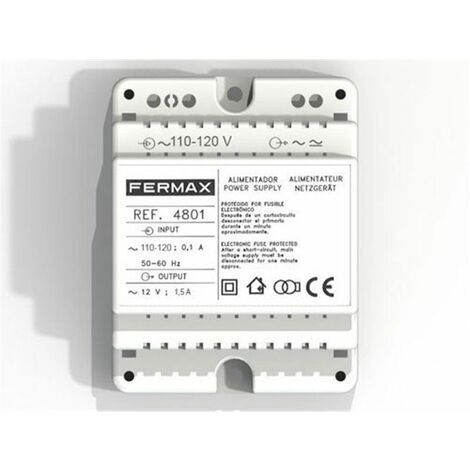 FERMAX4801 Bloc d'alimentation DIN4 110-120VAC/12VAC-1 5A