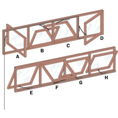 Ferme-imposte Liobal 500 complet 3000mm - GROOM - GRDKF0503