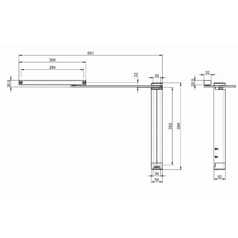 Ferme portail piéton - Noir - droit - DC630G-R---9004