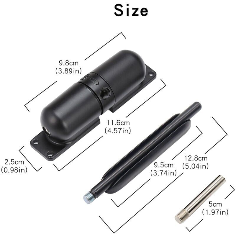 SNQ - Ferme Porte à Ressort en Acier Massif Hydraulique Réglable Ressort de Traction Fermeture Automatique pour Maison Magasin Bureau