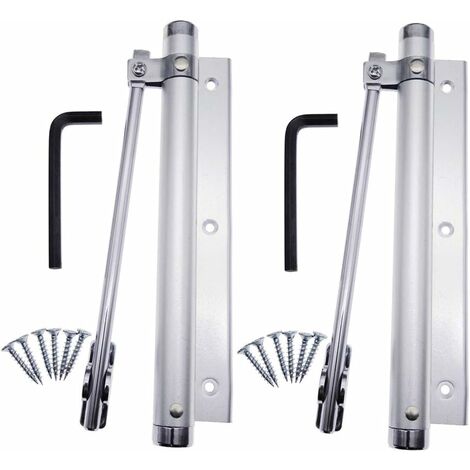 Ferme-Porte à Ressort en Alliage d'aluminium de Porte Closers Ménage réglable Monté en surface Ferme-porte automatique 45kg(2 pièces)