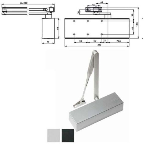 Ferme-porte aérodynamique noir TS 71 Dorma