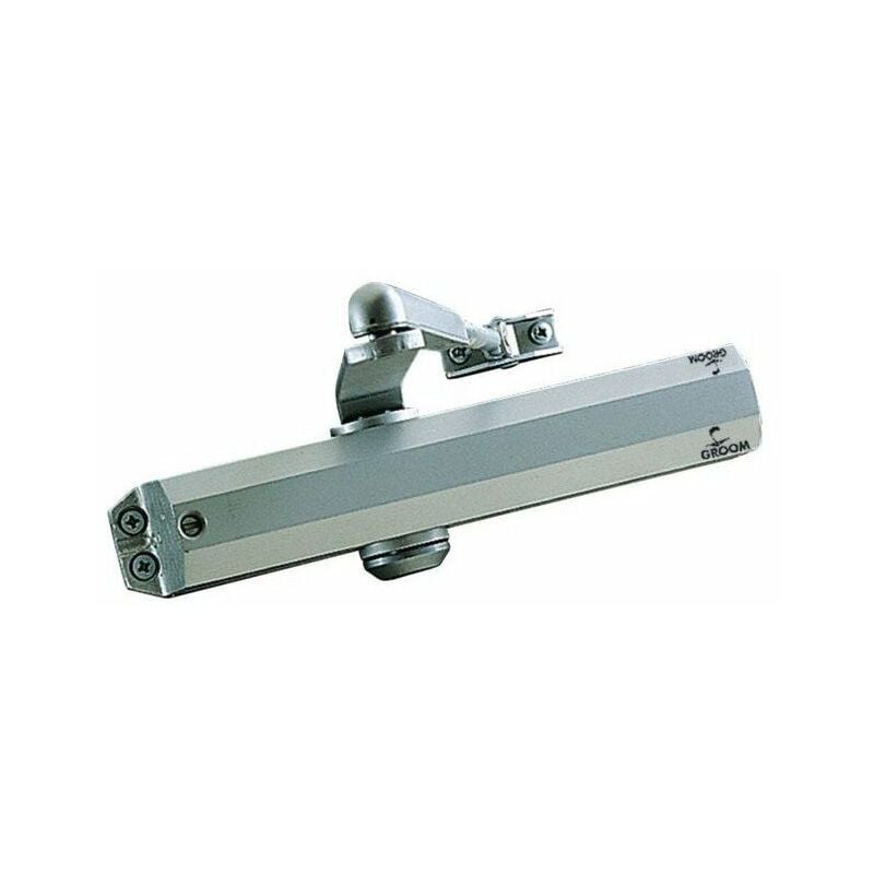 Ferme porte argent gr010 bras reglable std 1