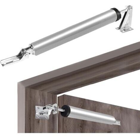 Ferme Porte Automatique,Ferme Porte Pneumatique Silencieux avec Vitesse de Fermeture Réglable,Groom Fermeture Porte Extérieur à Montage au Plafond Ou Sur le Côté,Fermeture Porte Argenté