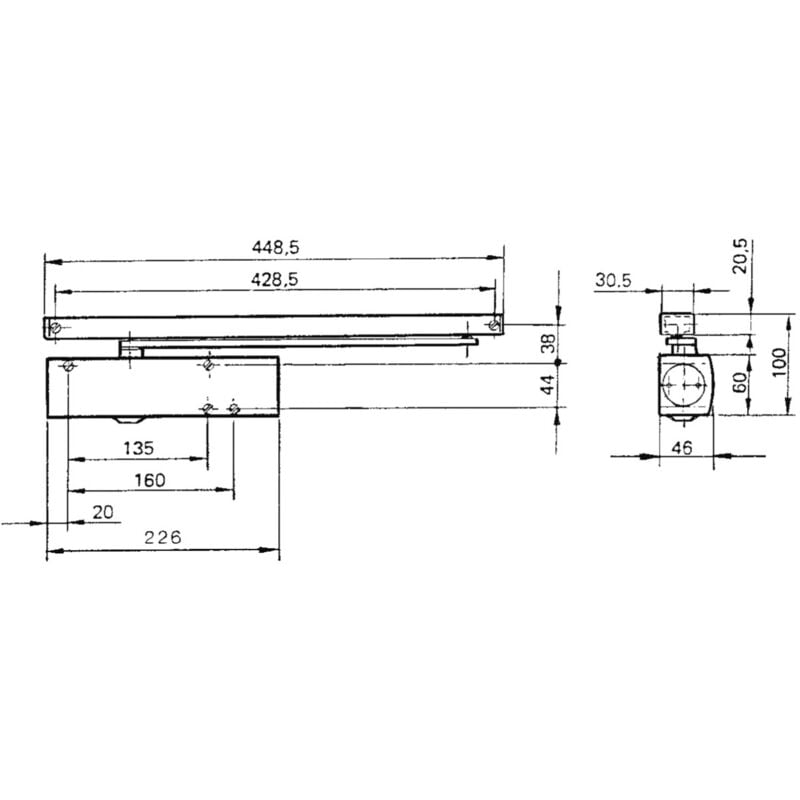 Geze - Ferme-porte série ts wood avec bras finition blanc 131188