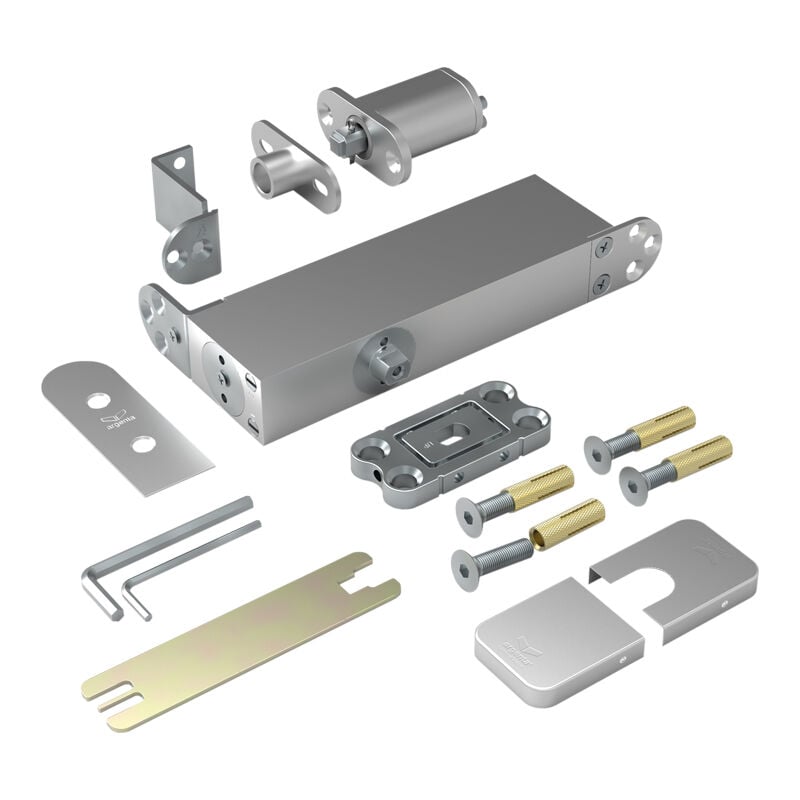 Argenta - Charnière pivot pivotica pro f90 pour porte bois - Charge maxi : 150 kg - Décor : Inox / Brossé - Pour porte d'épaisseur mini : 50 mm - arlu