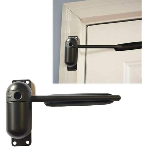 Ferme-porte, Mini Gate et écran Ferme-porte, Surface Mounted Automatique Réglable à Ressort De Fermeture De Porte (black)