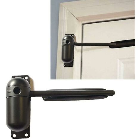 Ferme-porte,alliage Daluminium Réglable Automatiquement Ferme-porte Monté En Surface-convient à La Maison,au Bureau,aux Portes Des Chambres Dhôtel Noir 