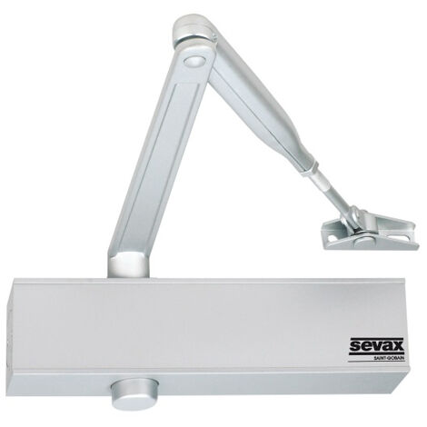 Ferme-porte pignon crémaillère - Bras compas F2 à 4 Argent SEVAX - ESV7184