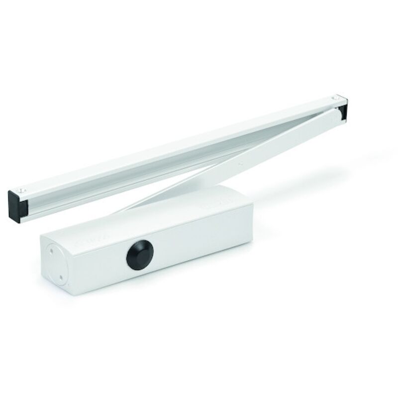 Ferme-porte en applique ts wood force 3 fixe bras glissière - blanc Geze