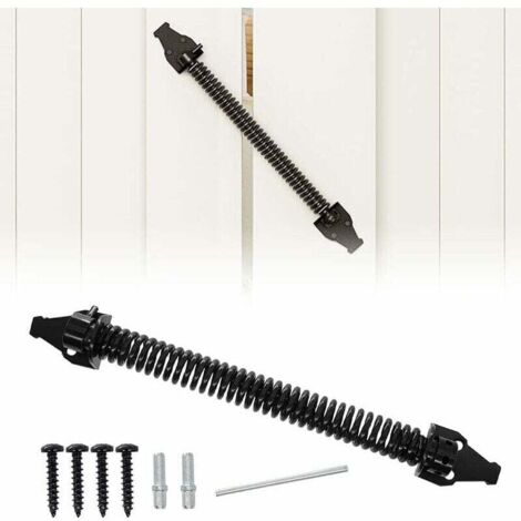 Ferme-ressort de portail de 35,6 cm, fermeture automatique de porte réglable en métal, ressort de fermeture noir pour barrière de porte en bois et vinyle (360 mm)
